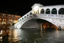 Italy, Venice - Bridge over Grand Canal at Night.JPG