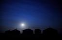 Mongolia - Camp silhouette at
 night.JPG