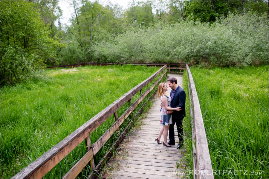 Engagement photography session in Seattle Washington at Bothell Park by artistic wedding photographer.