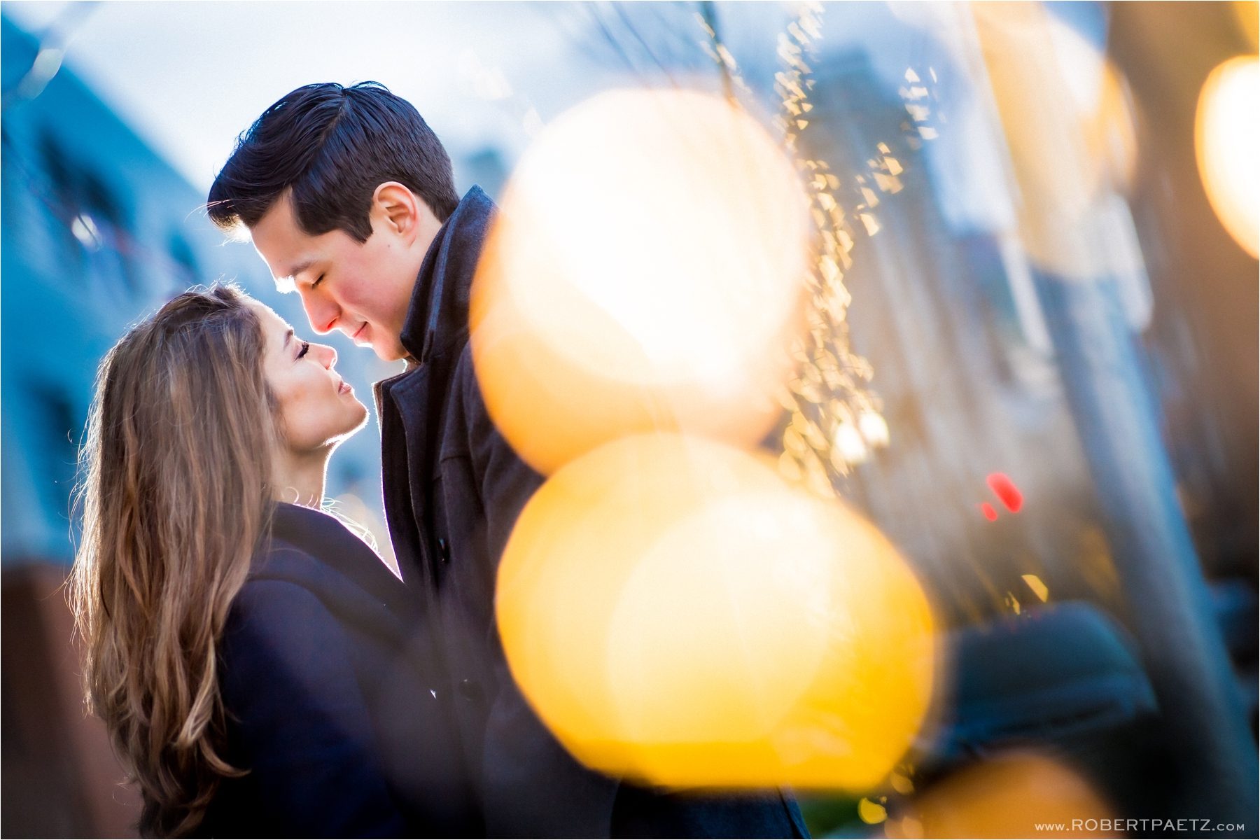 An engagement photography session in the South Lake Union area of Seattle, Washington; photographed by the west coast wedding photographer, Robert Paetz. 