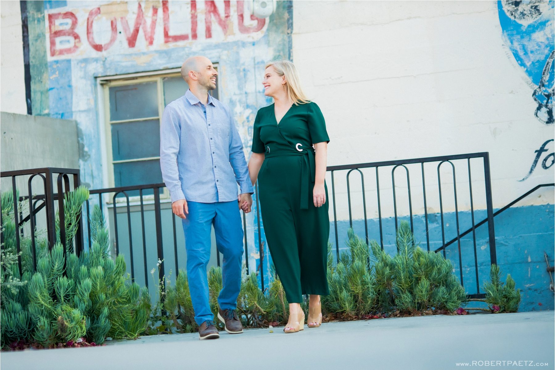 A creative engagement photography session in Highland Park, California by the Los Angeles based destination wedding photographer, Robert Paetz. 