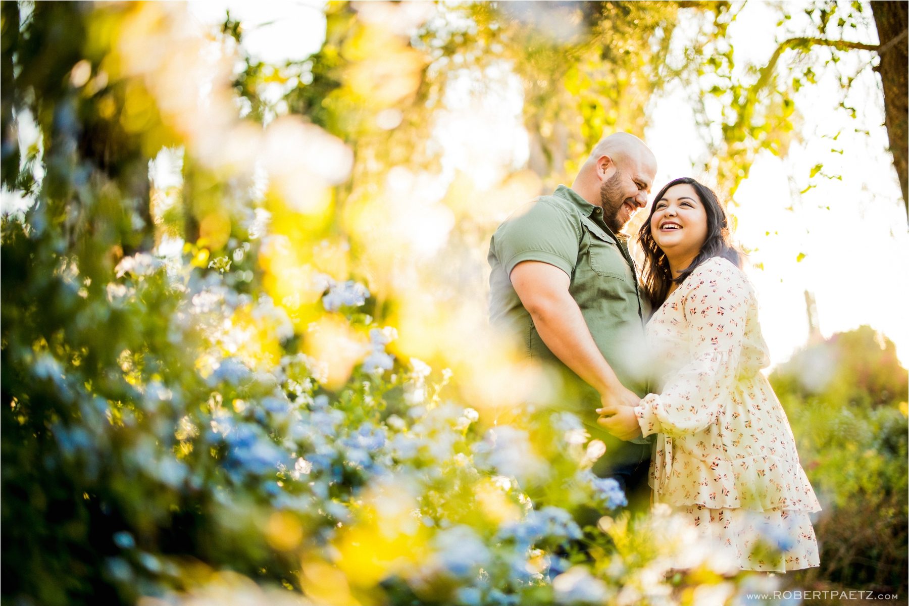 Engagement photography session taking place at the California Citrus State Historic Park in Riverside, California. The session was photographed by the destination wedding photographer, Robert Paetz.