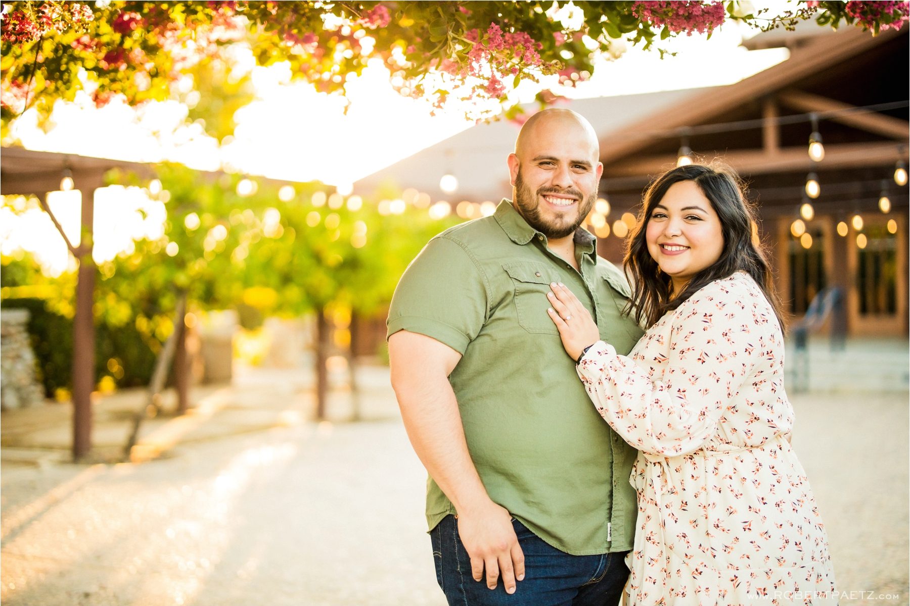 Engagement photography session taking place at the California Citrus State Historic Park in Riverside, California. The session was photographed by the destination wedding photographer, Robert Paetz.