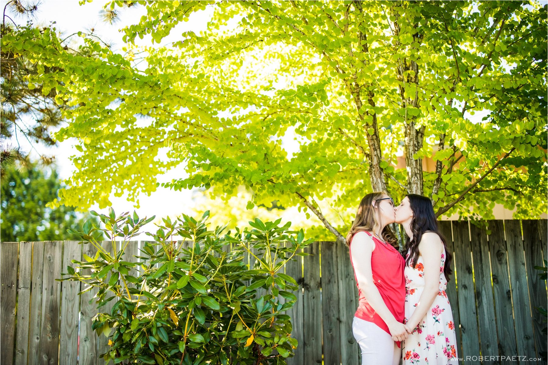 A backyard, social distanced, Zoom wedding in Kirkland Seattle, Washington, during the Covid-19 pandemic photographed by the destination wedding photographer, Robert Paetz.