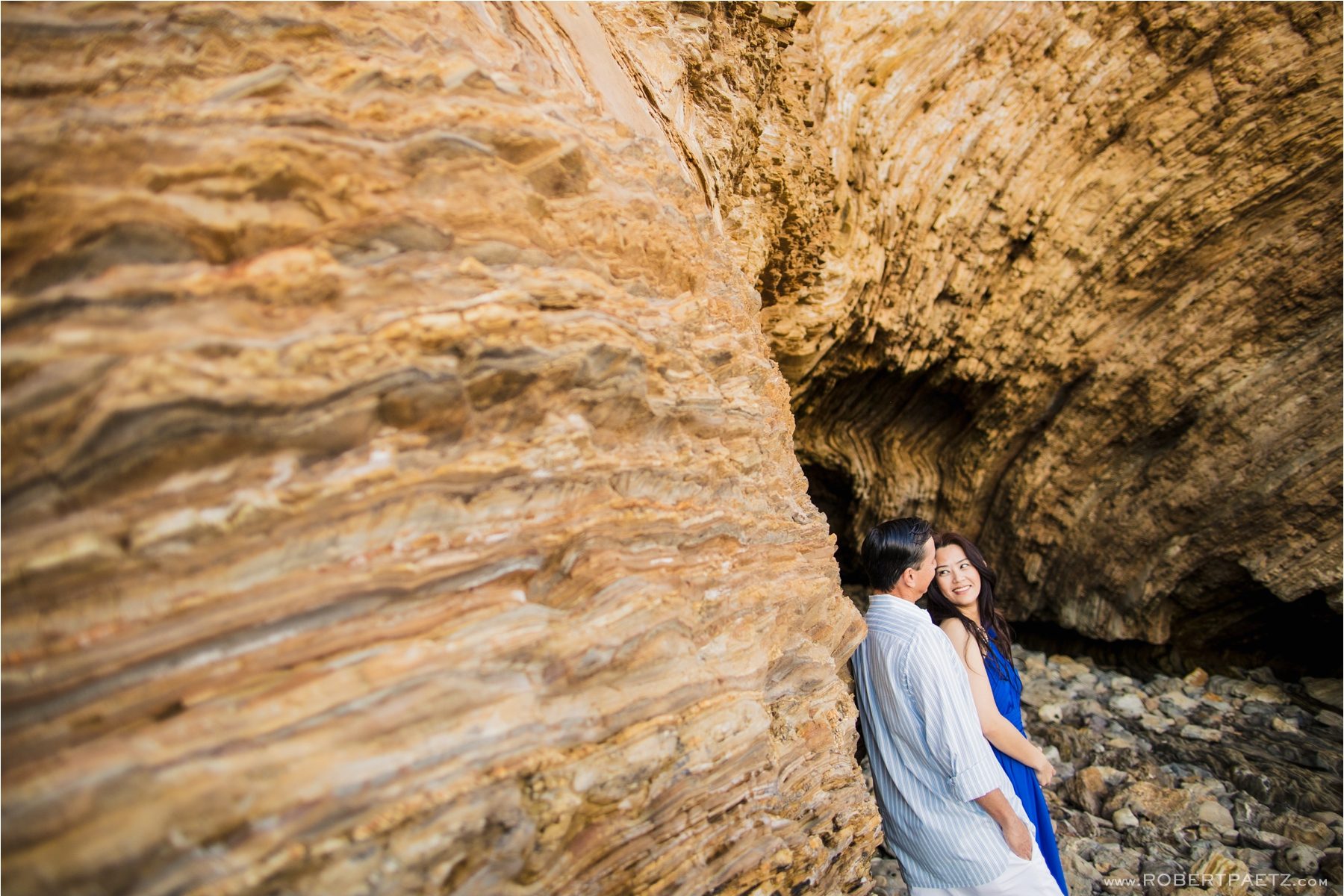 An Engagement photography session at Crystal Cove State Park in Newport Beach, California photographed by the destination wedding photographer, Robert Paetz, who is based in Los Angeles. 